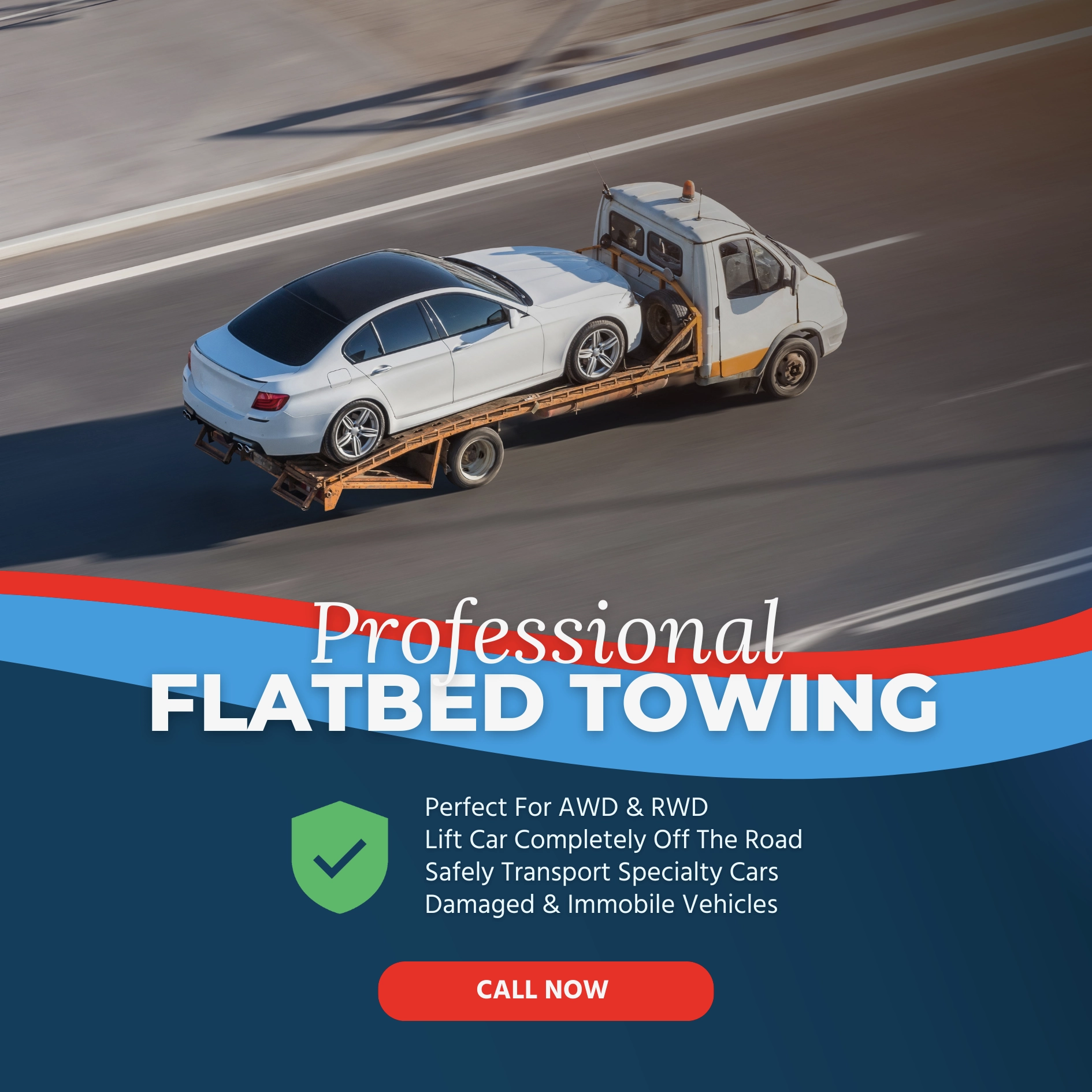 Flatbed Towing 6 Dark Blue And Gold Modern Car Towing Service Instagram Post 1